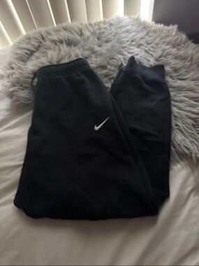 NIKE Black Sweatpants with White Swoosh